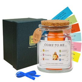 Bible Verse Jar, Color Coded Bible Verses in a Jar, Christian Gifts for Women, Bible Study Supplies(Royal Blue)