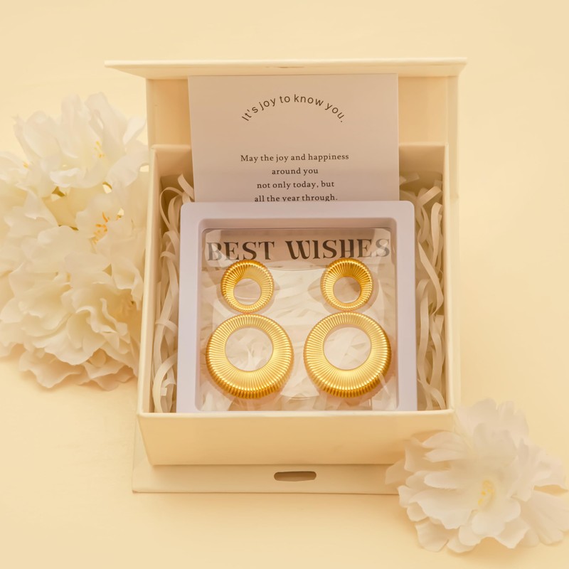18K Gold Dangle Earrings for Women