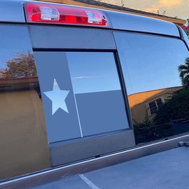 Xinghe for 2019-2022 Chevy Silverado GMC Sierra 1500 Accessories, Back Sliding Window Texas Flag Decal, Matte Black Vinyl Texas Flag Decal