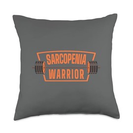 Senior Citizen Strength Training Sarcopenia Warrior Throw Pillow