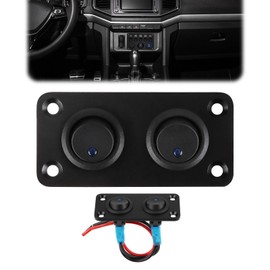 12V-24V Switch Panel Marine Grade - IP20 Waterproof Rocker Switch Panel with LED, 10A 1500V PA66 Flame Retardant, 80,000 Cycles for RV/Campervan/Boat/Yacht/Vehicle