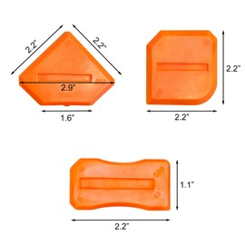 Quacc 4 PCS Caulking Tool Set, Reusable Sealant Grout Finishing Tools Caulk Removal Applicator for Kitchen, Bathroom, Window, Floor, Sink Joint - Orange
