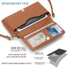 Peacocktion Brown RFID Wristlet Womens Wallet, Leather Travel Crossbody Bags