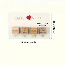 Wooden Date Night Decision Dice - Romantic Couples Wooden Dice Game Set, Portable and Creative Ideas for Adults, Ideal Love Gift for Men, Women, Husband, Wife, Girlfriend, Boyfriend with Storage Bag  (Includes 5 Dice):_3-in-1 Dice