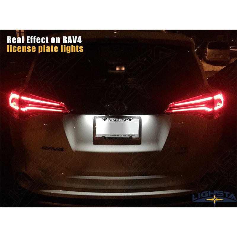 LIGHSAT 8PCS Super Bright White LED Interior Light Kit Package
