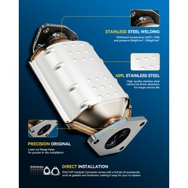 PHILTOP Rear Catalytic Converter Kit Compatible With Honda, Acura 2008-2012 Accord 3.5L, 2008-2009 Odyssey EX-L/Touring, 2010-2014 Odyssey, 2009-2014 Ridgeline OE Replace 40925 (EPA Compliant)