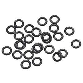 sourcing map Fluorine Rubber O Rings, 5mm OD, 3mm Inner Diameter, 1mm Width, Seal Gasket Black 25Pcs