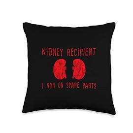 Kidney Recipient Run On Spare Parts Throw Pillow, 16x16, Multicolor