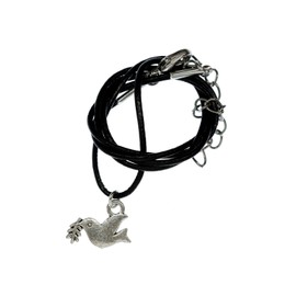 Miniblings Dove of Peace Flat Chain Necklace Pendant World Peace Peace Leather