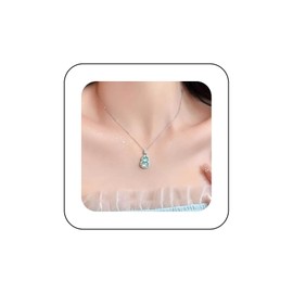 Xduargs Boho Crystal Pumpkin Pendant Necklace Silver CZ Moonstone Hulu Necklace Vintage Ice Pumpkin Choker Necklace Minimalist Pumpkin Chain Necklace Jewellery for Women, Zinc