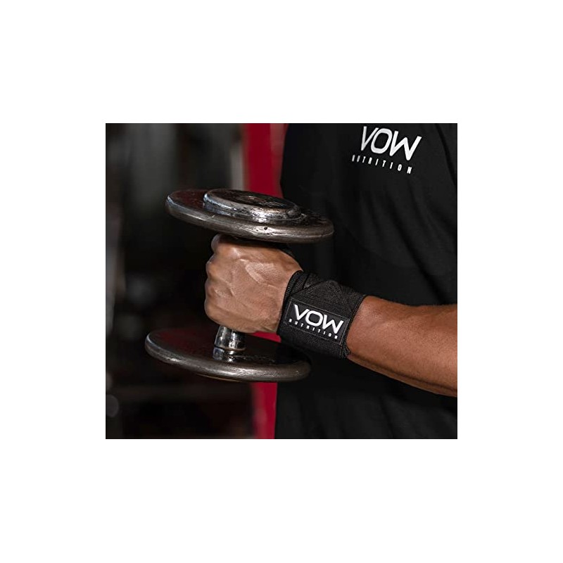 VOW Weight Lifting Wrist Wraps - Fitness Training Gym Straps,