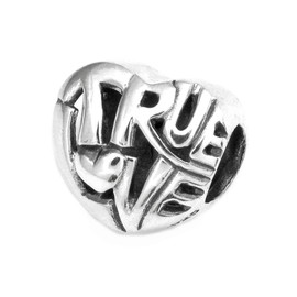 Queenberry Sterling Silver True Love Heart European Style Bead Charm