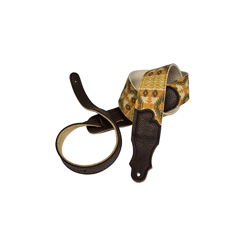 Franklin Strap 2" Old Aztec Guitar Strap, Gold, 38'' -