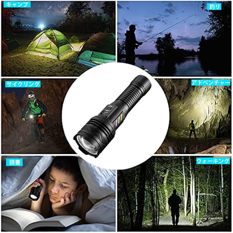 Flashlight, LED Light, Powerful, Military, Strongest, Super Bright, 250,0000 Lumens,
