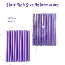 9.45" 30 varillas de espuma flexible moradas para el cabello, rizador suave sin calor.