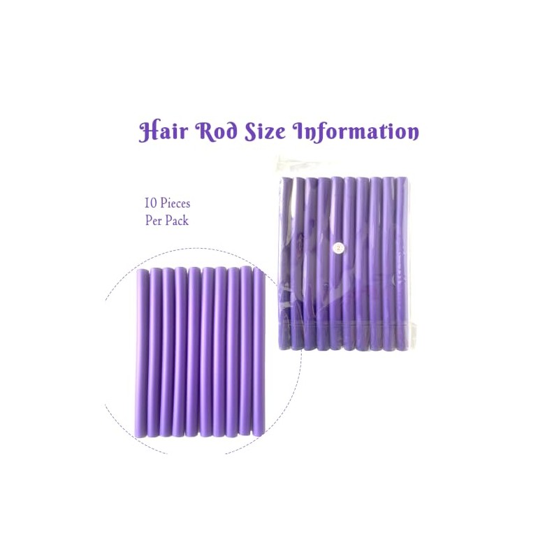 9.45" 30 varillas de espuma flexible moradas para el cabello,