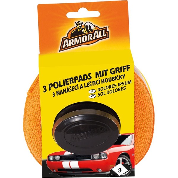 ARMOR ALL 3 Polierpads mit Griff GAA40067GC, für gleichmäߟiges Autragen