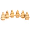 Sunnysue 103-08 3D Christmas Tree Figurine, Set of 6, Wood