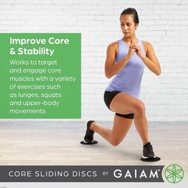 Gaim Core Sliding Discs - Dual Sided Workout Sliders for Carpet & Hardwood Floor - Home Ab Pads Exercise Equipment Fitness Sliders for Women and Men, Grey/Black
