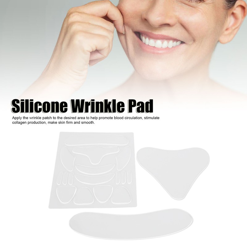 18pcs Reusable Wrinkle Pad Silicone Soft Portable Forehead Face Neck