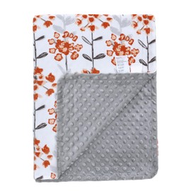 Baby Fleece Blankets For Newborn Boys And Girls, Dot Baby Blanket Ultra Soft Plush Gift For Kids Toddlers Flower Printed + Dot Backing 78 x 100 cm (Red Flower)