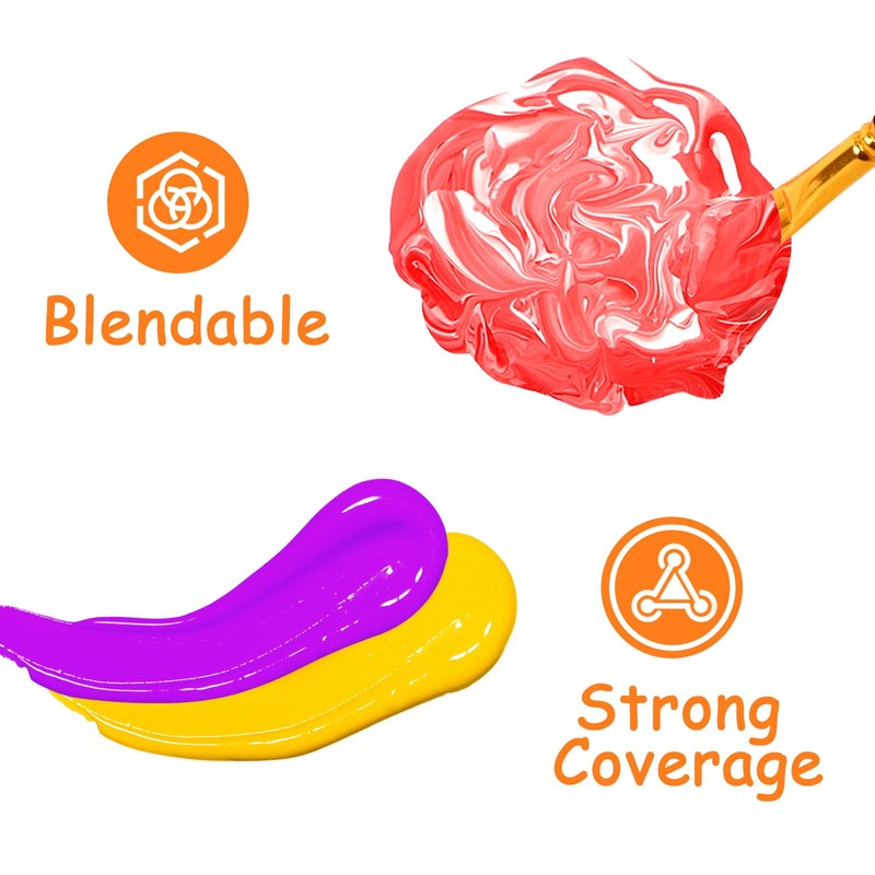 ABEIER Washable Finger Paint for Toddlers, Safe Non-Toxic, 12 x