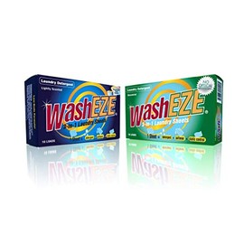 WashEZE Hojas de detergente 3 en 1, 10 unidades, sin aroma, paquetes individuales portátiles para un fácil ahorro de espacio de viaje, detergente todo