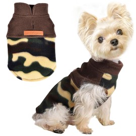 XXS Dog Sweaters for Small Dogs Girl Dog Clothes for Small Dogs Boy Girl Winter Stretch Sweatshirt Warm Puppy Sweater for Chihuahua Teacup Yorkie Pet Outfit Clothing Apparel (XX-Small, Camouflage)