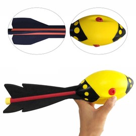 Tianbi Classic Long Distance Foam Ball, Hand Throwing Rocket,Whistle Ball Flight Optimization Tail Hand Grip, Indoor Outdoor Fun Gift, Yellow, 32cm