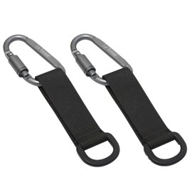 Velcro Webbing Clip Molle System Hook Hanging Strap Holder (BLACK x 2)