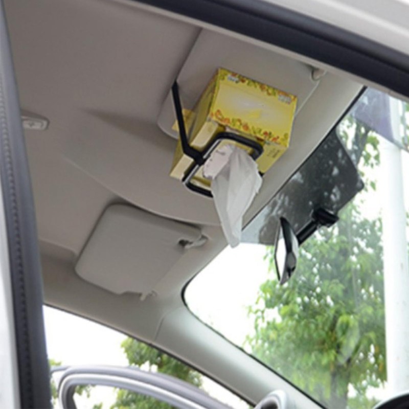 XUNQUCOM Black Car Tissue Box Holder for Car Visor and