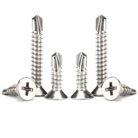 ANSIEDIO Self Drilling Screws Self Tapping Screw Cross Countersunk Drill Tail Metal Screws, M5.5×19mm,20 pcs