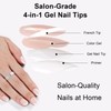 Anyos French Tip Press On Nails-300Pcs Short Oval French Gel