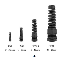 Aandxmok 18 Pcs Waterproof Cable Gland,PG13.5(NPT 1/2) Thread(6-12mm), Made of PA66 Material,waterproof wire grommet Strain Relief Cord Connectors,Suitable for Various Electrical Installations