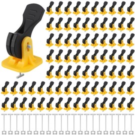 Nuanchu Tile Leveling System Kit 200 Reusable Tile Spacers + 200 1/16'' Replaceable Spare Steel T-pin, Leveling Clips Fit 8-12mm Floor Compounds Set for Wall & Floor (Yellow)