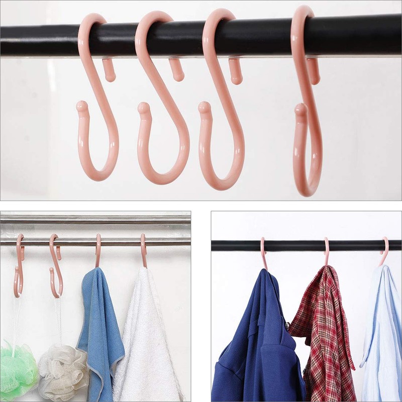 sourcing map 12 Pack S Shaped Hooks Plastic Hanging Use