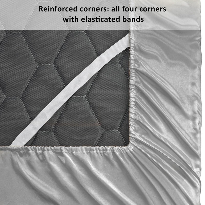 Lirex Satin Fitted Sheet, Luxurious Silky Smooth Polyester Bedding Soft