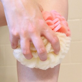 Body Buff - Foam Scrubber Loofah for Exfoliation & Cleansing - Removes Oil, Dirt, Impurities & Dead Skin - Sensitive, Dry, Oily, or Combination Skin - Customize Gentle to Clinical - Pink/White