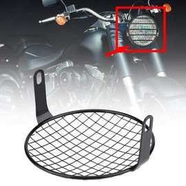 Suuonee 6.5" Headlight Grill Guard, Round Headlight Lamp Cover Mask Fits for Chopper Cafe Racer