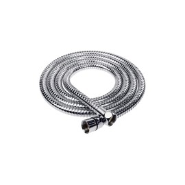 Aumix 1.75 Metres Long Replacement Shower Hose Standard Bore Stainless Steel Anti-Kink Double Lock Chrome Plated with 2 Washers