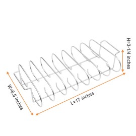 Mydracas BBQ Rib Racks for Smoker and Grilling Roasting Rack 100% 304 Stainless Steel Food Grade,Holds 7 Ribs Rack for Grilling & Barbecuing for Large&XLarge Big Green Egg,Kamado Joe Classic,Big Joe