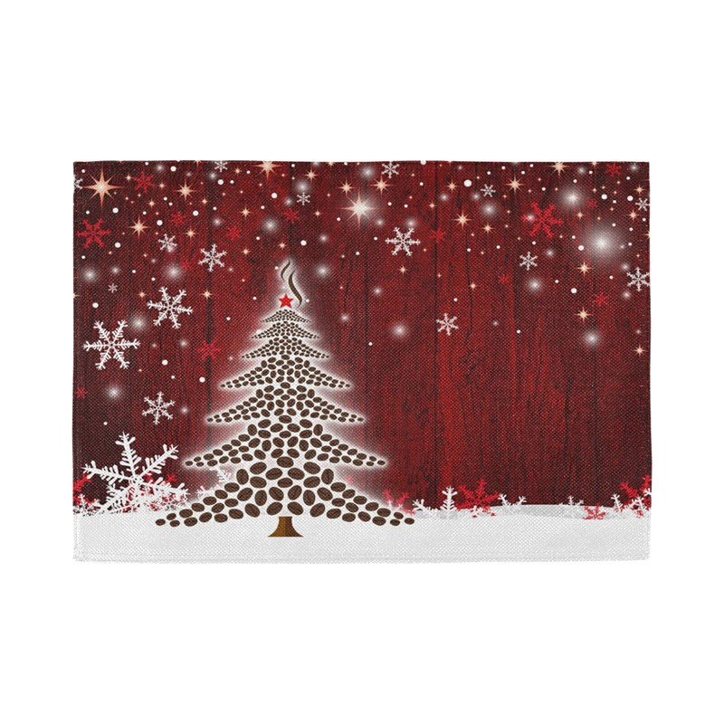 Christmas Place Mats Set of 6 Christmas Tree with Coffee