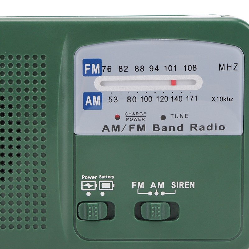 Plastic Outdoor Emergency Light Radio Hand Crank Generate Electricity Multifunction