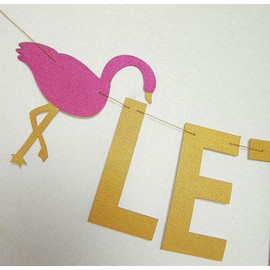 Let's Get Flocked Up Banner Flamingo Garland for Hawaii Luau Party Tropical Party Bachelorette Wedding Party Decorations by Ucity