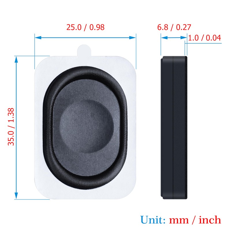 CQRobot 2Pcs/1Pair 35mm*25mm*6.8mm Side Sound 8ohm 2watt/3watt Rectangle Cavity Speakers