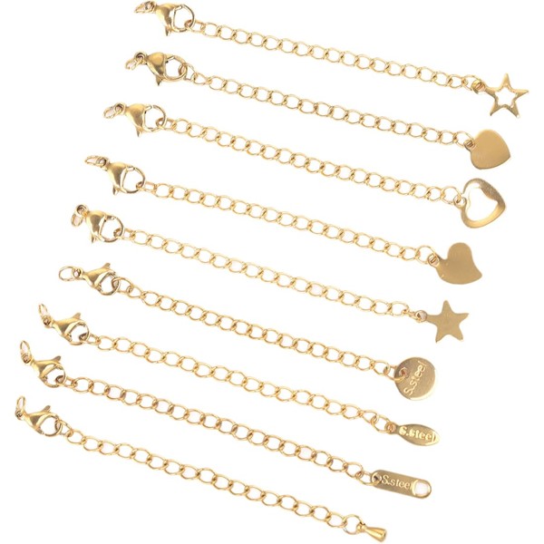 VURYAPI 9 pieces chain extension, gold extension chain to extend