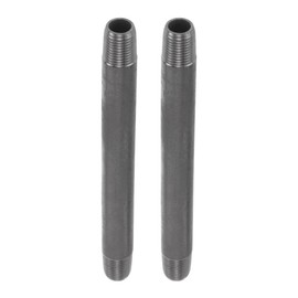 Partuto 304 Stainless Steel Pipe Fittings 1/8" BSPT Male Threaded Nipple Cast Pipe 3.94" 2 Pcs