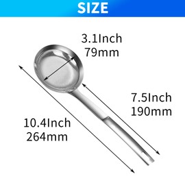 TBWHL Multi-functional Hot Pot Fat Skimmer Spoon - Stainless Steel Fine Mesh Food Strainer for Skimming Grease and Foam DIA 3.1"