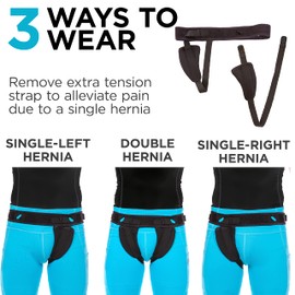 BraceAbility Inguinal Hernia Belt - Supportive Groin Truss With Removable Left and Right Compression Pads For Pre or Post-Surgical Scrotal, Femoral, Single and Double Hernias in Men and Women (XL)