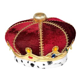 W WIDMANN MILANO Party Fashion 11013183 Widmann King Royal Crown with Gemstones, red/Gold, Standard Size